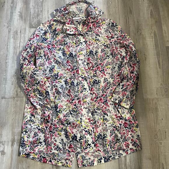 Joules Right As Rain Floral Print Rain Jacket Women’s size US 14 - Picture 9 of 15